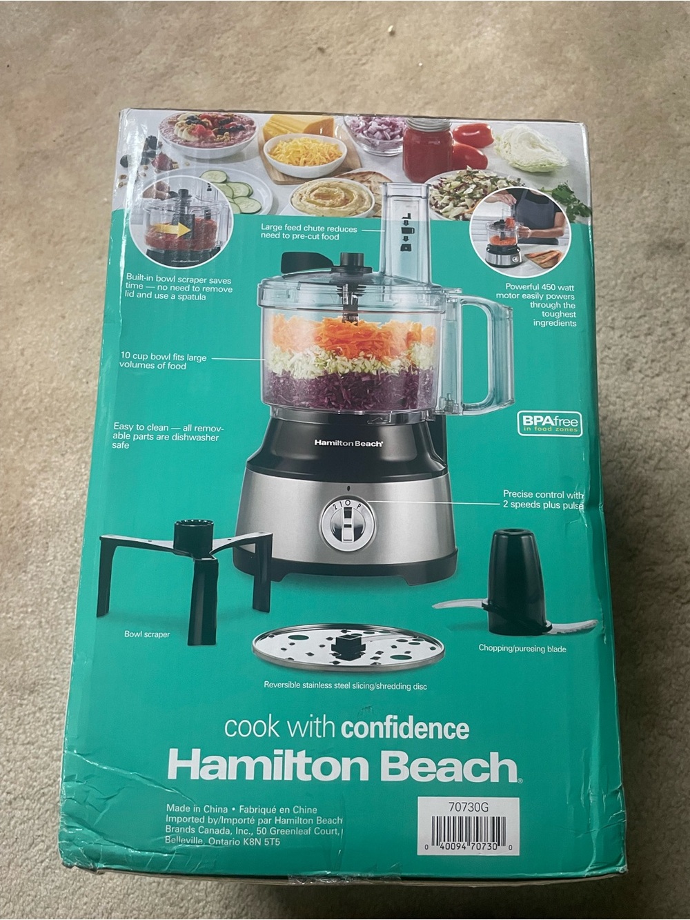 Hamilton Beach Black and Silver Bowl Scraper Food Processor - 10 Cup - Picture 2 of 4